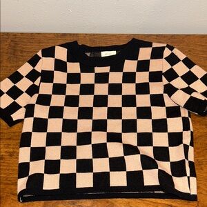 Debut Black and Brown Checkered Sweater